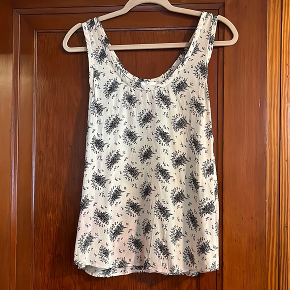 Joie cream silk shell with black floral pattern - Picture 2 of 5